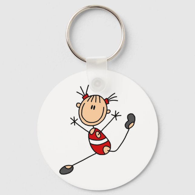 Stick Girl Gymnast Tshirts and Gifts Key Ring (Front)