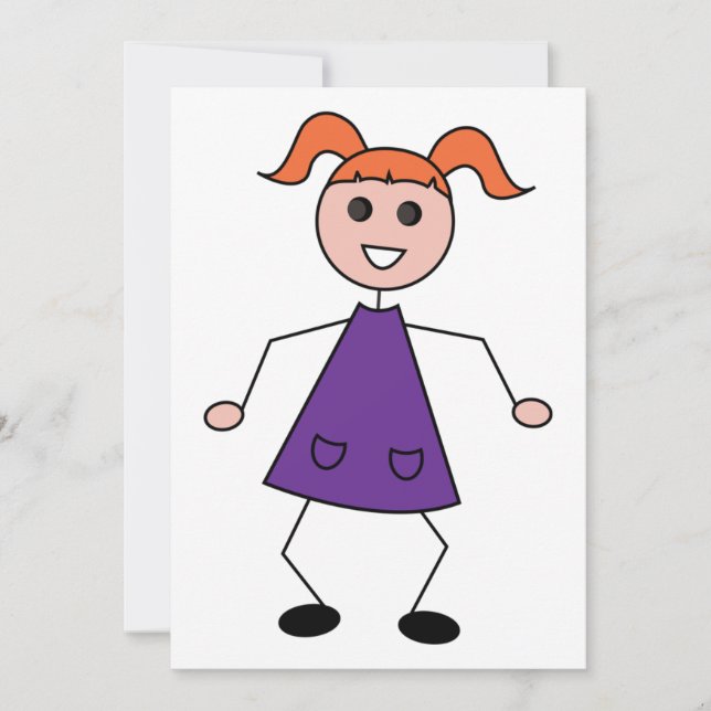 Stick Girl Invitation (Front)