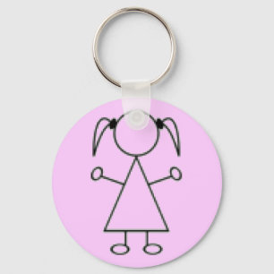 Stick Girl Keychain - Pink