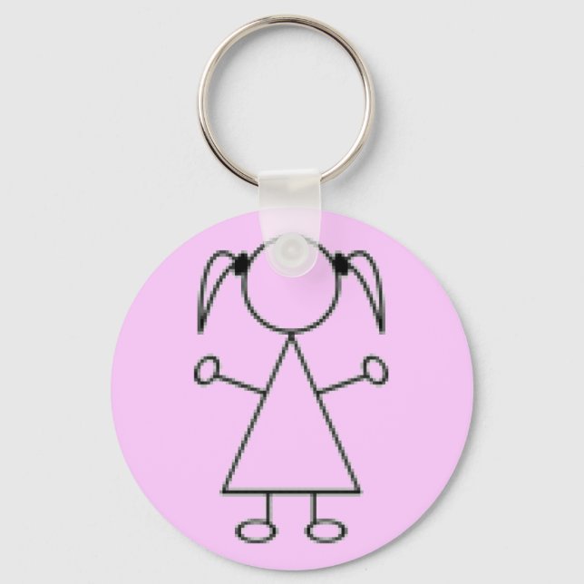 Stick Girl Keychain - Pink (Front)