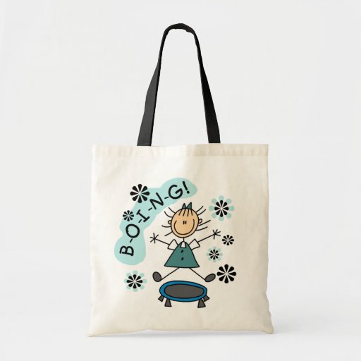 Image of Stick Girl on Trampoline T-shirts and Gifts Tote Bag
