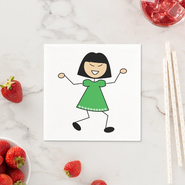 Stick Girl Paper Napkins (Creator Uploaded)