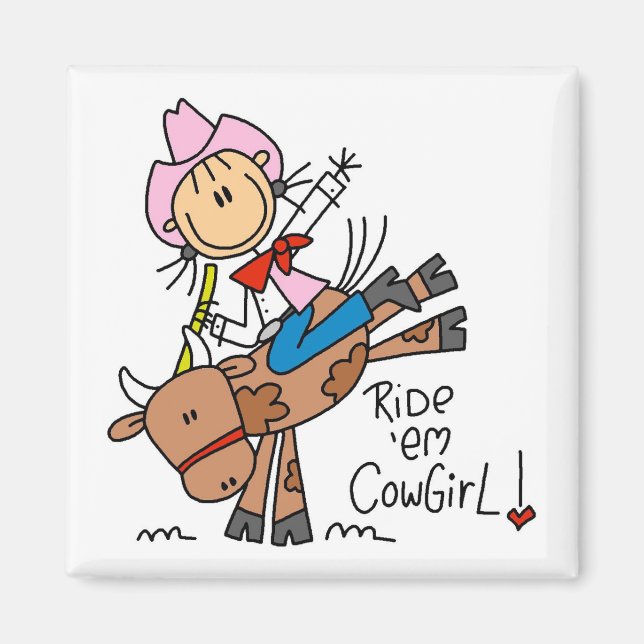 Stick Girl Ride Em Cowgirl Tshirts and Gifts Magnet (Front)
