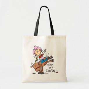 Stick Girl Ride Em Cowgirl Tshirts and Gifts Tote Bag