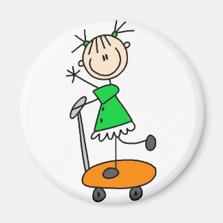 Stick Girl Skating Magnet