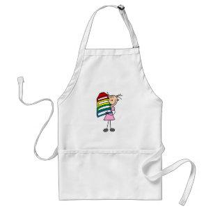 Stick Girl with Books Standard Apron