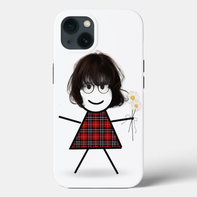 Stick Girl with Daisies   Case-Mate iPhone Case (Back)