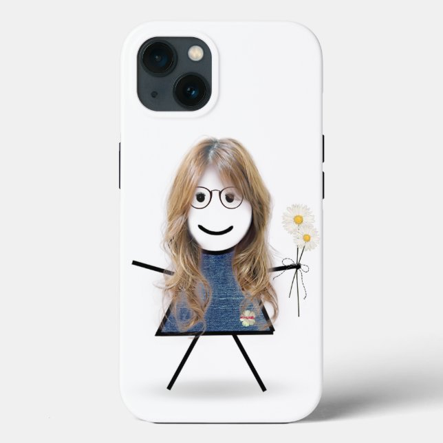 Stick Girl with Daisies    Case-Mate iPhone Case (Back)