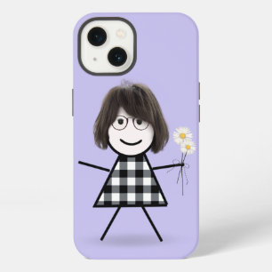 Stick Girl with Daisies  iPhone 13 Case