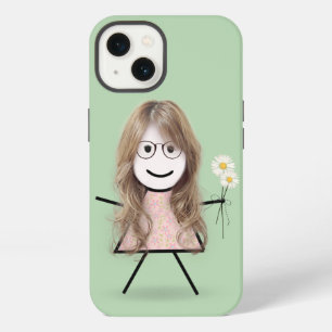 Stick Girl with Daisies  iPhone 13 Case