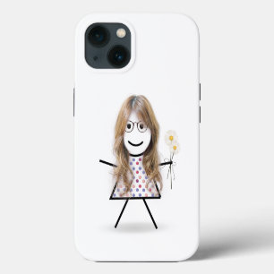 Stick Girl with Daisies  iPhone 13 Case