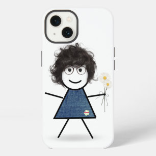 Stick Girl with Daisies   iPhone 13 Case