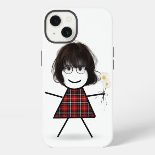 Stick Girl with Daisies   iPhone 13 Case