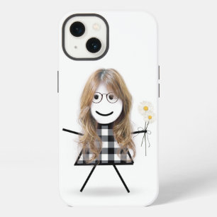 Stick Girl with Daisies   iPhone 13 Case