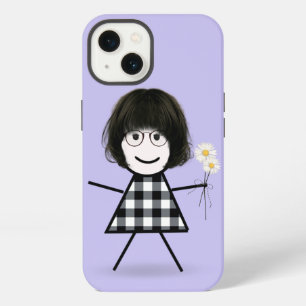 Stick Girl with Daisies  iPhone 13 Case