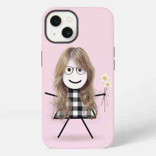Stick Girl with Daisies   iPhone 13 Case