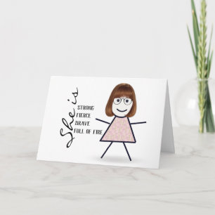 Stick Girl with Hair for Mum Card