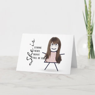 Stick Girl with Hair for Mum Card