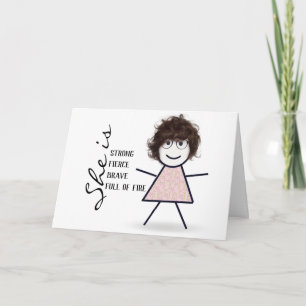 Stick Girl with Hair for Mum Card