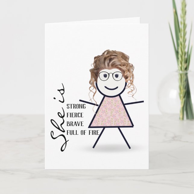 Stick Girl with Hair For Sister  Card (Front)