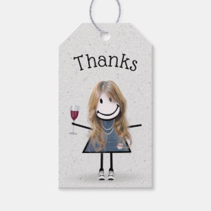 Stick Girl With Sneakers Thank You  Gift Tags