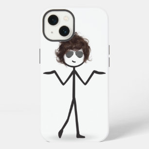 Stick Girl With Sunglasses and Hair  iPhone 13 Case