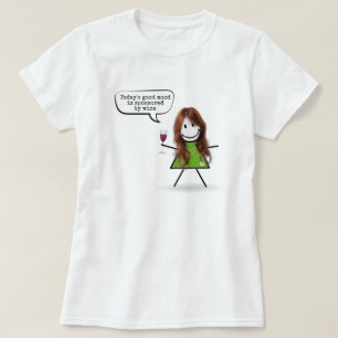 Stick Girl With Wine and Fun Quote   T-Shirt