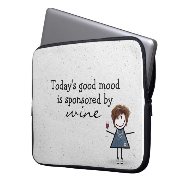 Stick Girl With Wine and Sneakers Laptop Sleeve (Front Left)