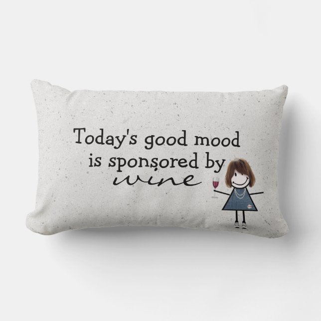 Stick Girl With Wine and Sneakers  Lumbar Cushion (Front)