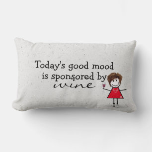 Stick Girl With Wine and Sneakers    Lumbar Cushion