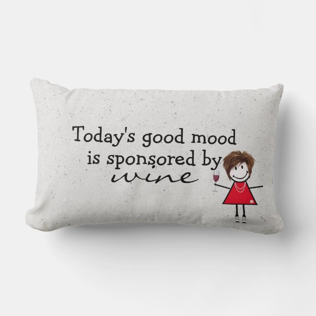 Stick Girl With Wine and Sneakers    Lumbar Cushion (Front)