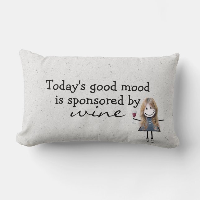 Stick Girl With Wine and Sneakers  Lumbar Cushion (Front)
