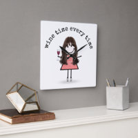 Stick Girl With Wine Glass   