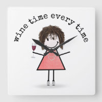 Stick Girl With Wine Glass 