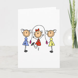 Stick Girls Jumping Rope Card