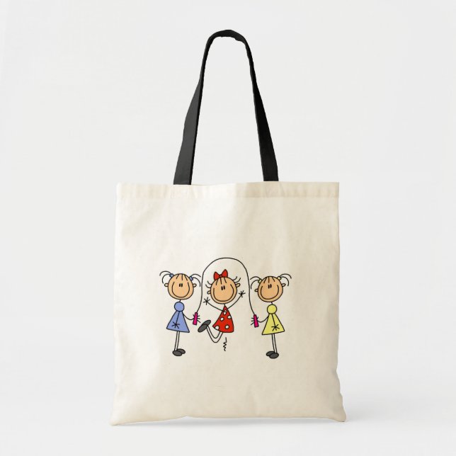 Stick Girls Jumping Rope Tote Bag (Front)
