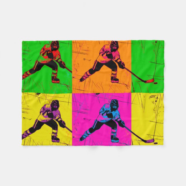 Stick Handling Hockey Player   Fleece Blanket (Front (Horizontal))