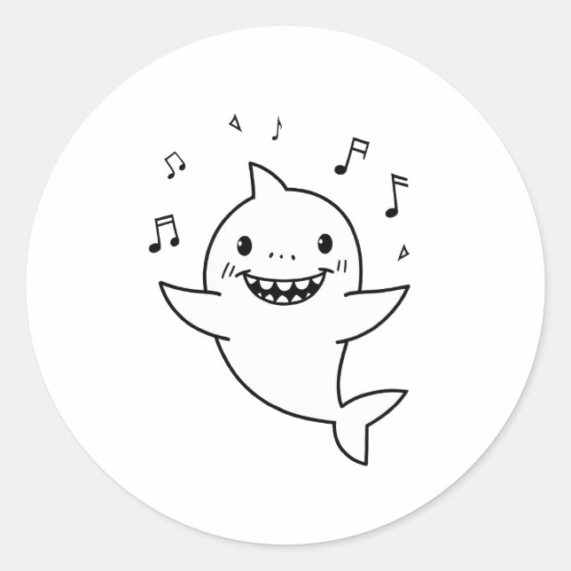 Stick It Like a Cool Mum! This Singing Mama Shark Classic Round Sticker (Front)