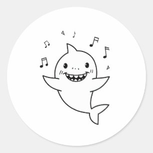 Stick It Like a Cool Mum! This Singing Mama Shark Classic Round Sticker
