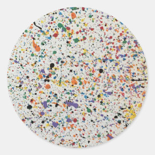 STICK IT - WHITE CONFETTI CLASSIC ROUND STICKER