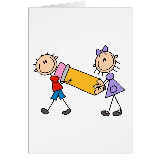 Stick Kids With Pencil (Front)