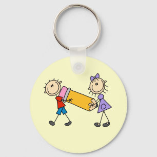 Stick Kids With Pencil Key Ring