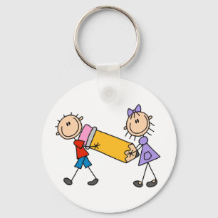 Stick Kids With Pencil Key Ring