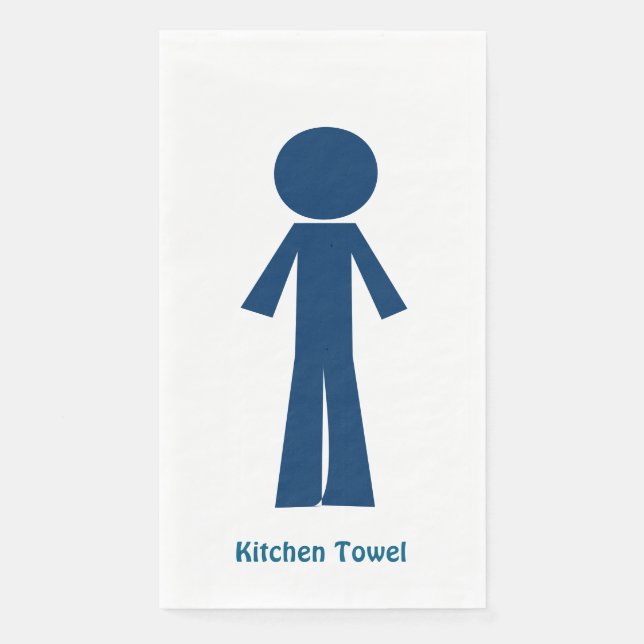 Stick Man Vector Kitchen Towel Napkin (Front)
