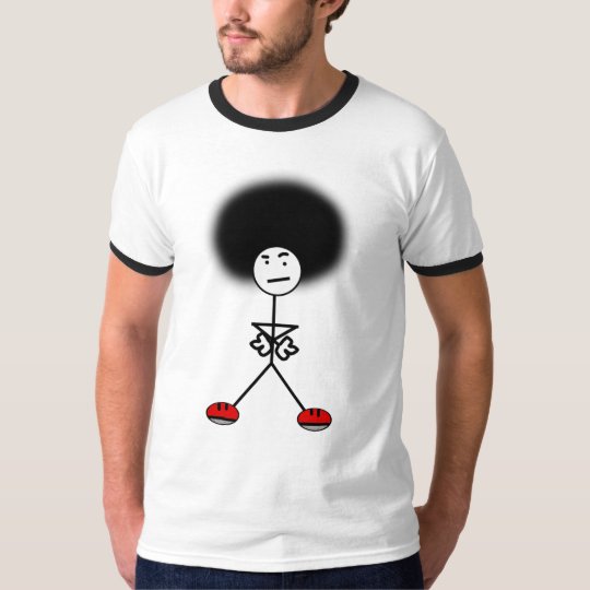 Stick Man With an Afro T-Shirt | Zazzle.co.uk