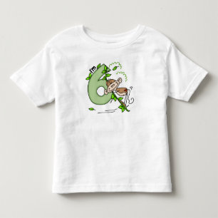 Stick Monkey Swing 6th Birthday Toddler T-Shirt