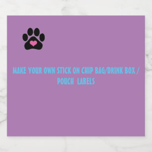 STICK ON CHIP BAG LABELS/DRINK BOX/POUCH LABEL