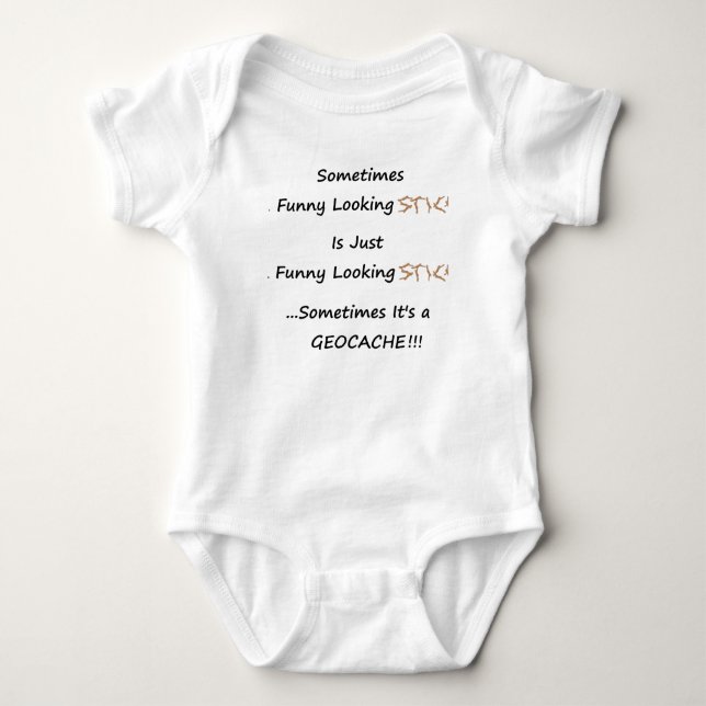 Stick or Geocache Baby Bodysuit (Front)