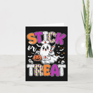 Stick Or Treat Ghost Phlebotomy Tech Er Icu Nurse Card