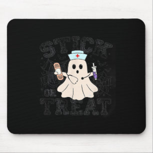 Stick Or Treat Halloween Ghost Nurse Halloween Phl Mouse Mat